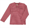 Red, stripe, striped, henley, tee, long sleeve, buttoned, casual, pocket, Henry.