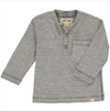Grey, stripe, striped, henley, tee, long sleeve, casual, buttoned, pocket, Henry.