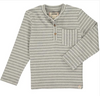 Grey, stripe, striped, henley, tee, long sleeve, casual, buttoned, pocket, Henry.
