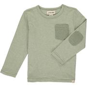 Sage, tee, long sleeve, casual, pocket, elbow patch, Henry.