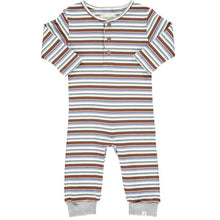  Brown, sage, blue, stripe, striped, rib, ribbed, romper, retro, autumn, baby, Henry.